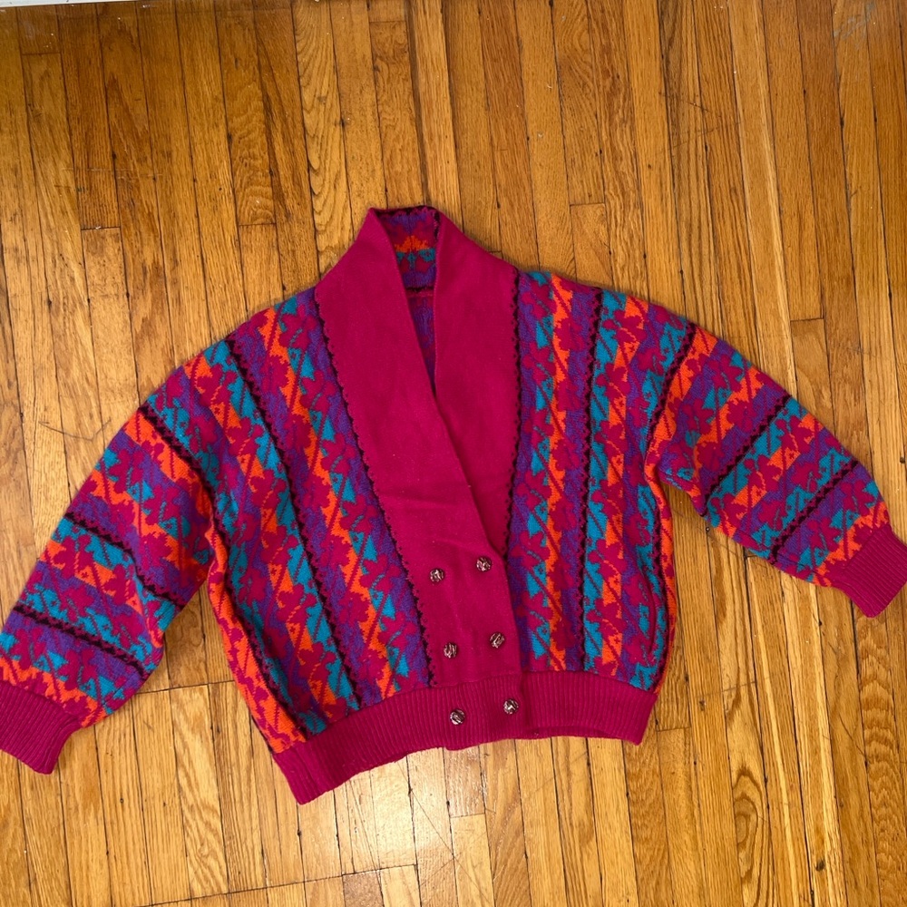 Vintage Striped Knit Cardigan from Japan